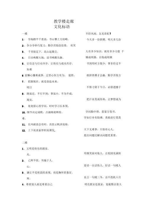 教学楼走廊文化标语