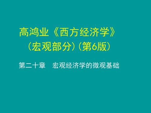 高鸿业(宏观经济学)第6版 第二十章