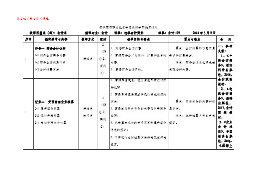 初级会计实务授课计划(完整资料).doc