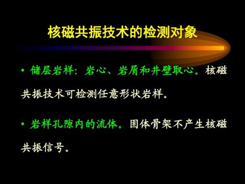 储层评价参数核磁共振检测技术