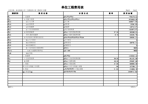 08定额预算表