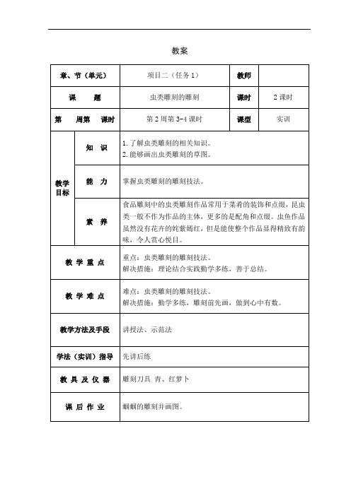 食品雕刻教案04虫类雕刻