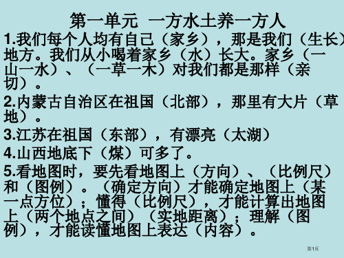 四下品社复习题完整课件公开课获奖课件