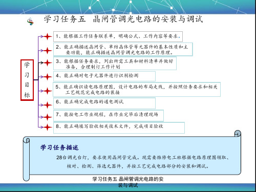 学习任务五 晶闸管调光电路的安装与调试 ppt课件