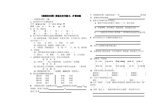 《理想的风筝》阅读与答案-理想的风筝阅读答案