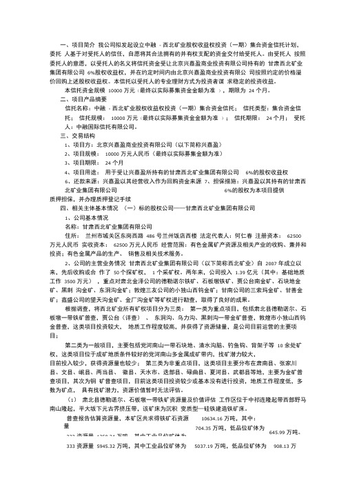 矿业项目的尽职调查报告要点