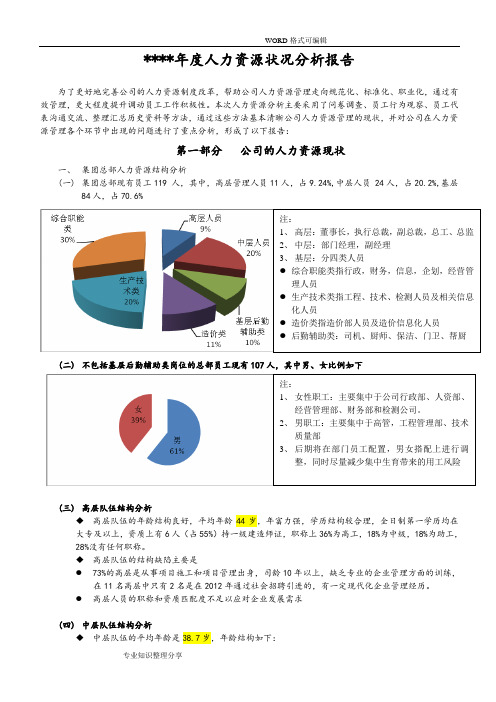 2015某某公司年度人力资源状况分析报告书[1]