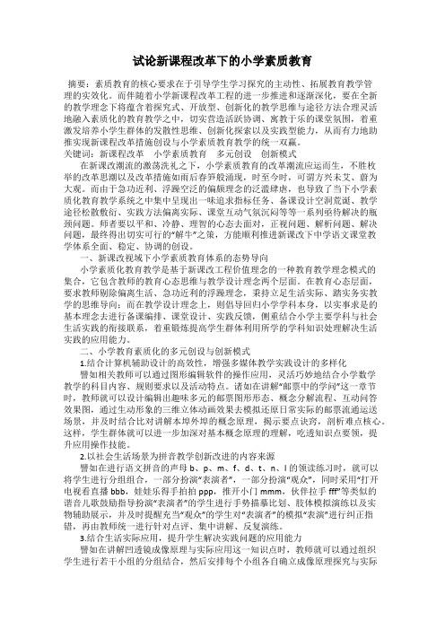 试论新课程改革下的小学素质教育