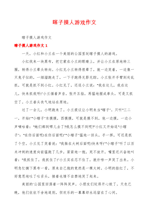 瞎子摸人游戏作文