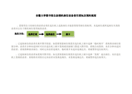 安徽大学图书馆自助预约座位设备使用须知及预约规则