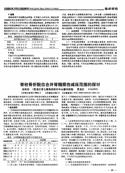 脊柱骨折脱位合并脊髓损伤减压范围的探讨