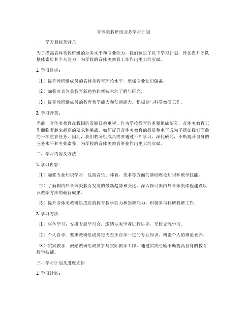 音体美教研组业务学习计划