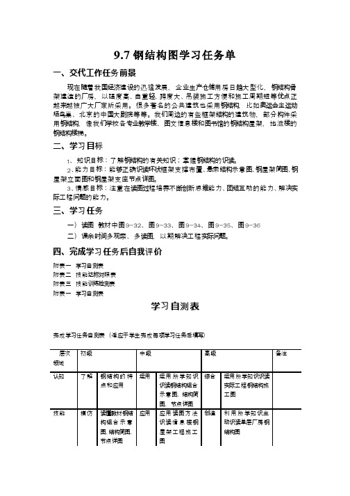 181-任务工单-施工图的翻样学习任务单