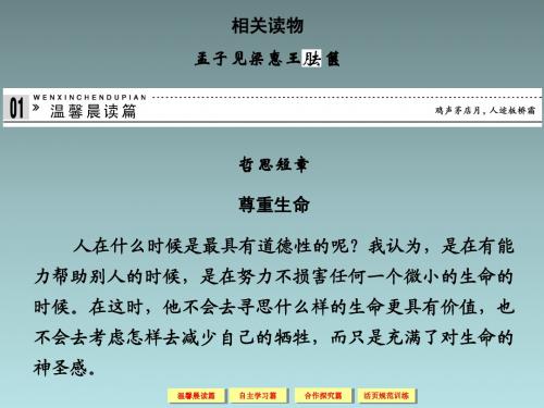 【高考语文复习课件】(选修)2014届高三《中国文化经典研读》:2-相关读物 孟子见梁惠王胠箧