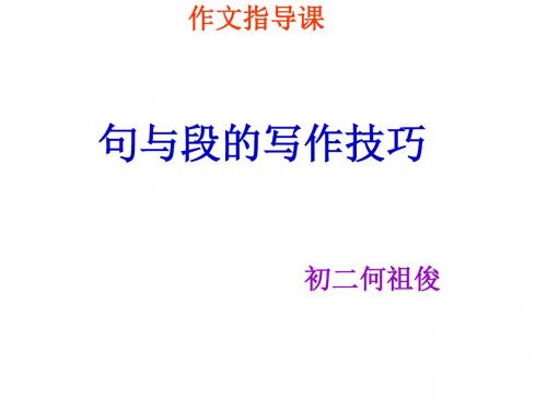 初中作文指导课——句与段的写作技巧优秀课件