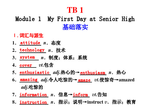 外研版必修一  Module 1步步高复习课件