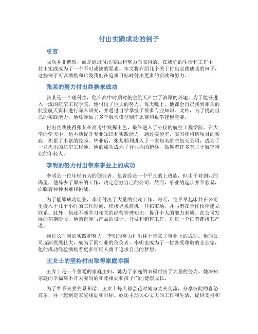 付出实践成功的例子