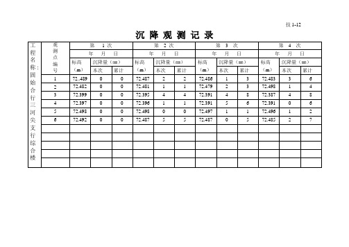 沉降观测记录表_2