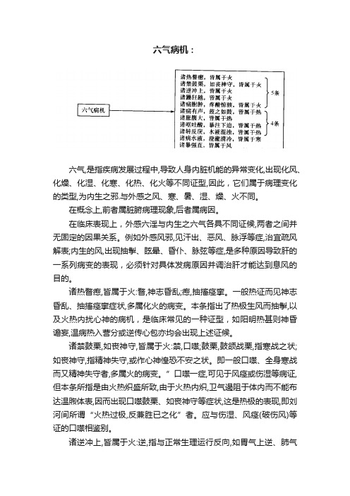 六气病机：