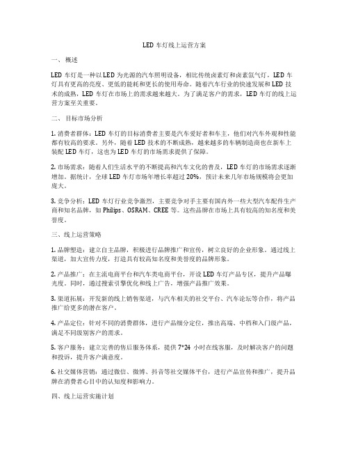 LED车灯线上运营方案