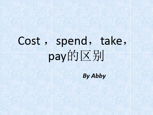 cost spend pay take区别