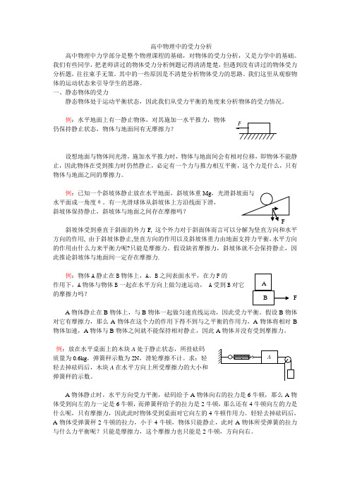 高中物理中的受力分析