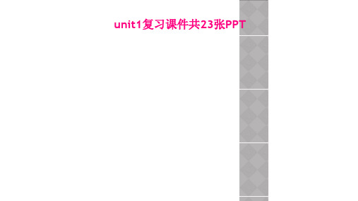 unit1复习课件共23张PPT