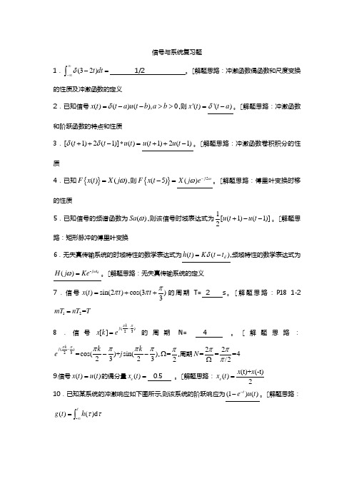 信号与系统复习试题