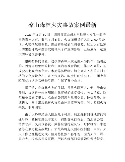 凉山森林火灾事故案例最新