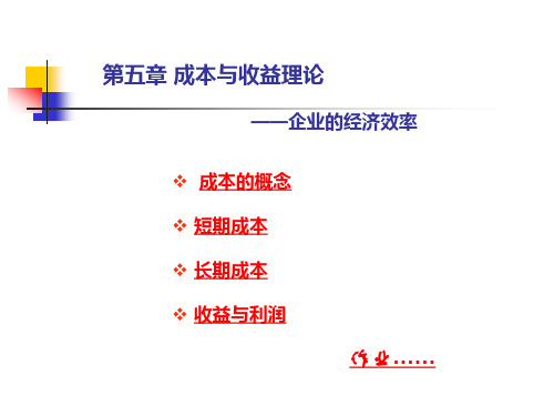 5西方经济学成本与收益理论