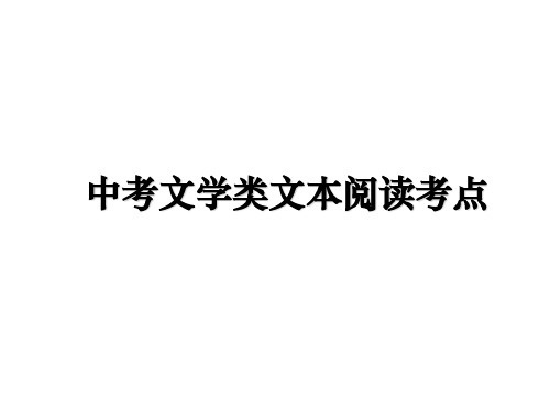 最新中考文学类文本阅读考点课件PPT