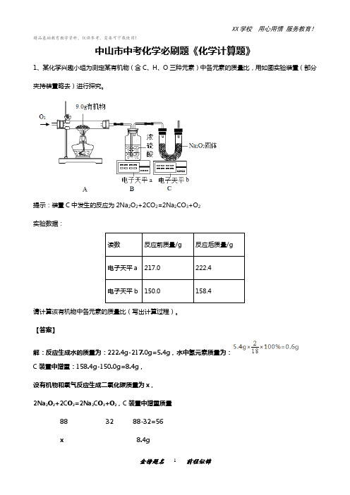 中考化学专题总复习：化学计算题