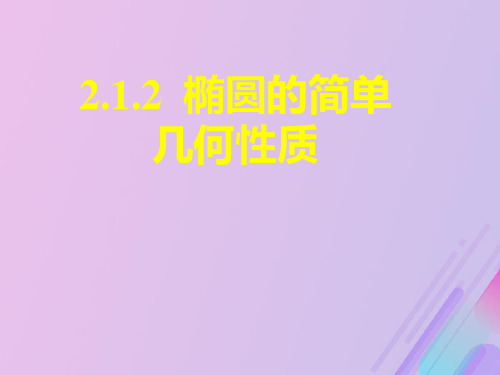 2018年高中数学 第二章 圆锥曲线与方程 2.1.2 椭圆的几何性质课件6 新人教B版选修1-1