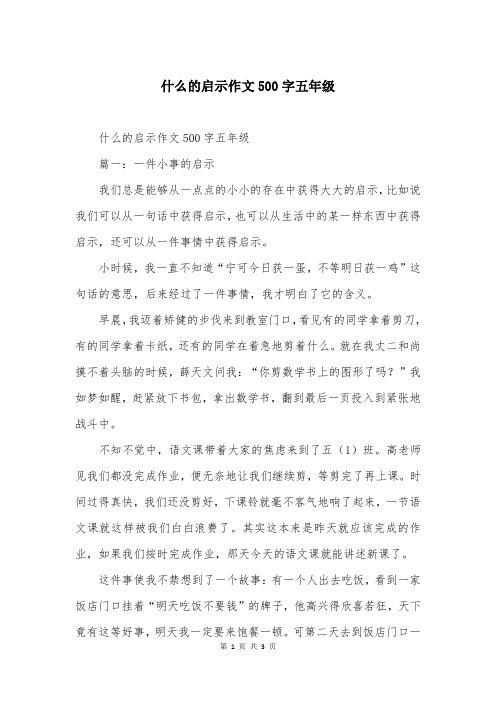 什么的启示作文500字五年级