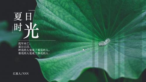 绿色小清新夏日时光宣传画册PPT模板