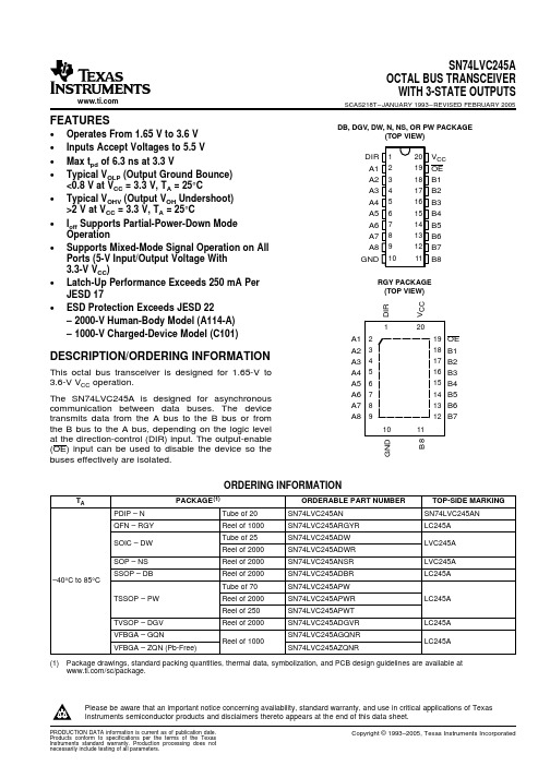 SN74LVC245APWR中文资料