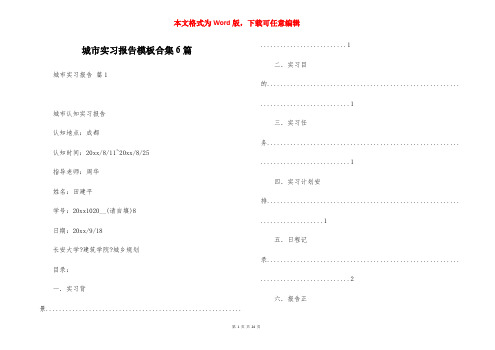 城市实习报告模板合集6篇