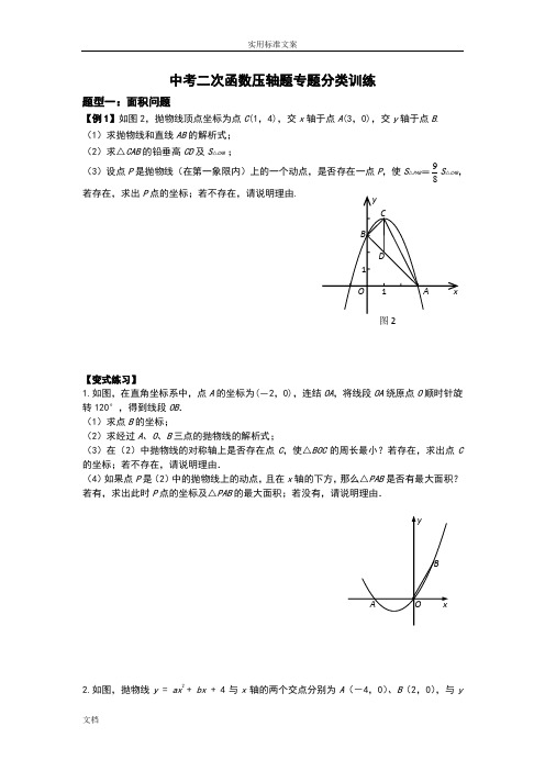 二次函数压轴题专题分类训练