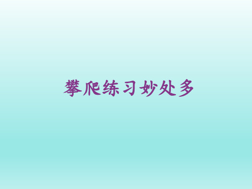 四年级体育课件-攀爬练习妙处多 全国通用(共23张PPT)