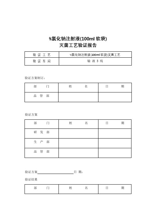 软袋灭菌工艺验证