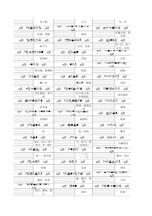七年级上学期一单元英语单词词组