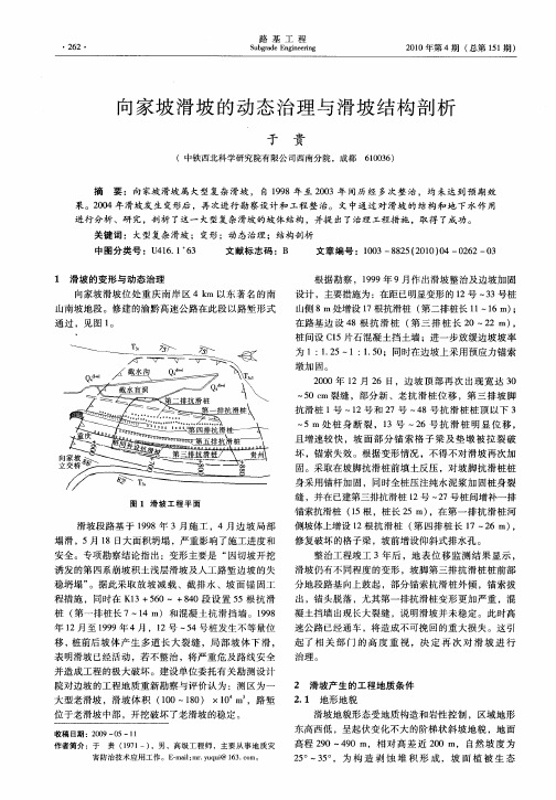 向家坡滑坡的动态治理与滑坡结构剖析