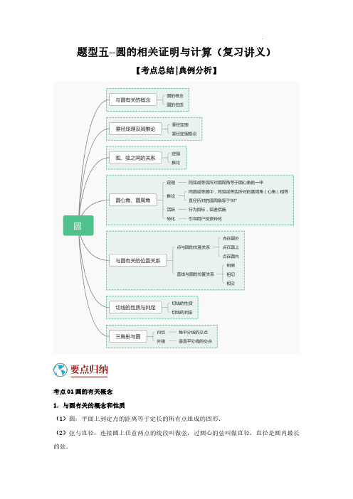 圆的相关证明与计算(复习讲义)(原卷版)-中考数学重难点题型专题汇总