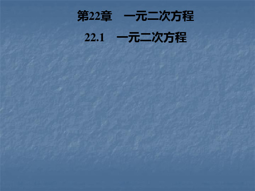 秋华东师大版九年级数学上册习题课件：22.1 一元二次方程(共23张PPT)