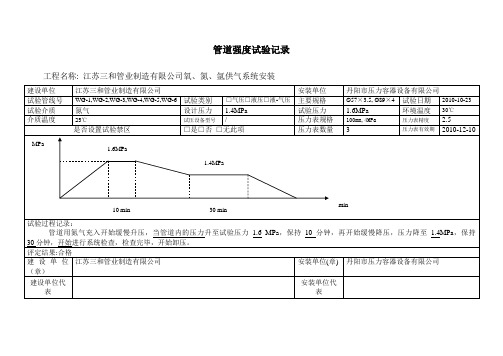 管道强度试验记录.