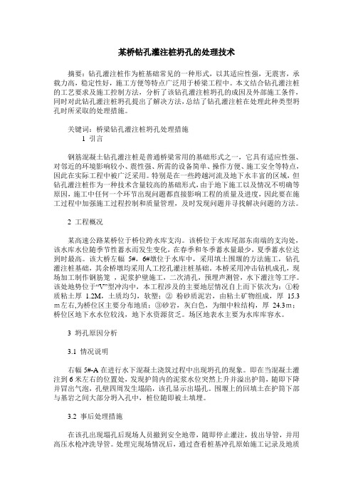 某桥钻孔灌注桩坍孔的处理技术