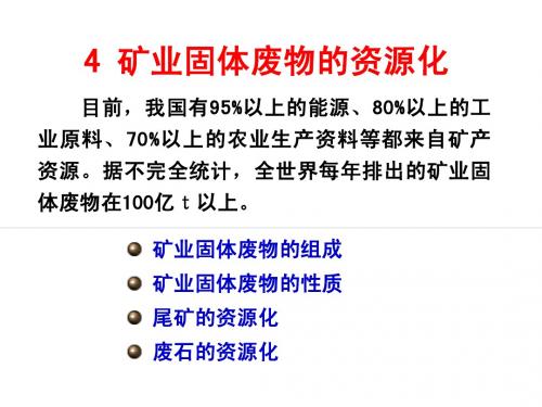 4.矿业固体废物的资源化