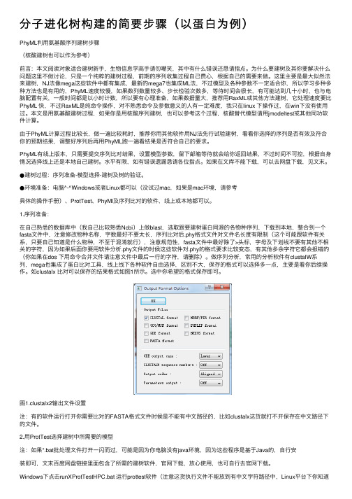 分子进化树构建的简要步骤（以蛋白为例）