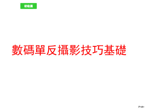 数码单反摄影技巧基础