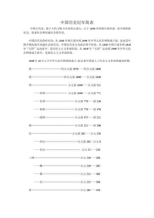 历史年代表(详细)